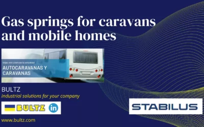 Gas springs for caravans and mobile homes